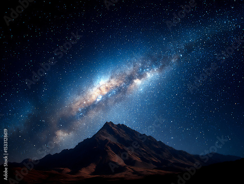 vast starry night sky over a dark, silhouetted landscape, milky way galaxy visible