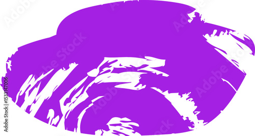 Roughly drawn, curved shape with an uneven outline and a smooth, textured fill.