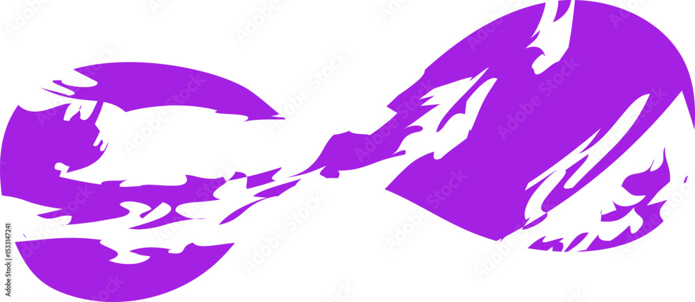 Shape with a rough, textured fill resembling a crushed or smashed object.