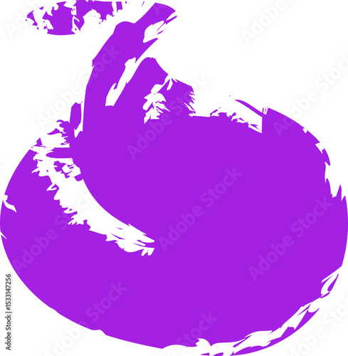 Roughly drawn shape with smooth curves and a textured fill resembling handwriting strokes.