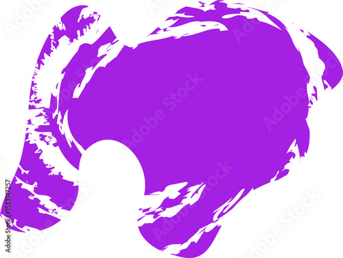 Roughly drawn, curved shape with a smooth, textured fill.