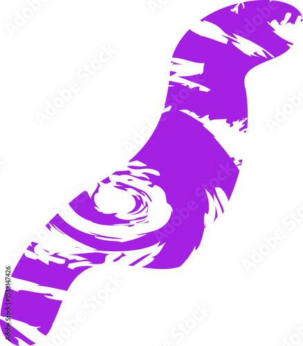 Roughly drawn shape with curves resembling waves and a smooth, textured fill.