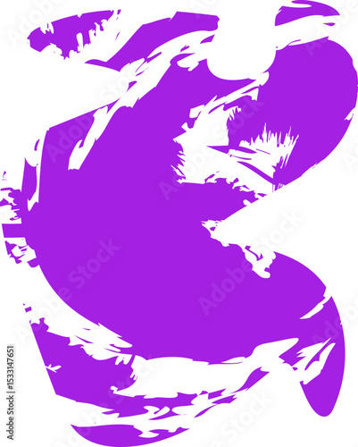 Roughly drawn shape with multiple curves resembling waves and a smooth, textured fill.