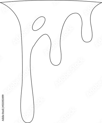 Outline of a dripping drop with a hole in its center.