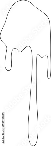 Continuous outlined fluid running down in a smooth, dripping motion.
