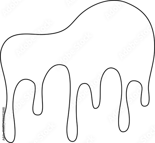 Dynamic outlined gush of liquid flowing with high intensity.