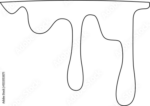 Outlined liquid hanging from a surface in a fluid motion.