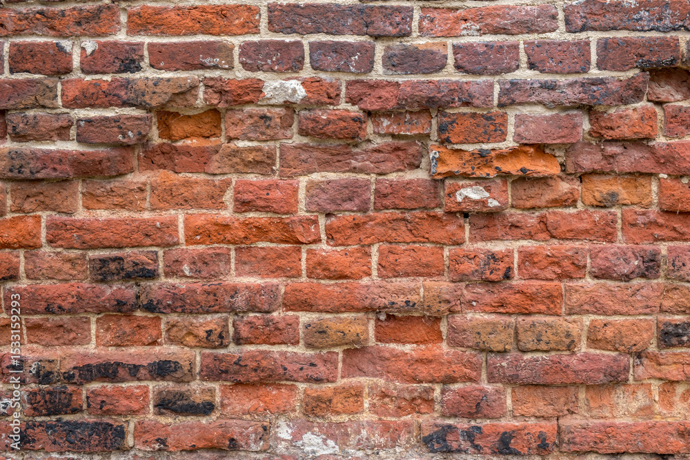 Naklejka premium Mauer aus roten Ziegelsteinen