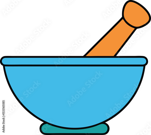 medical mortar and pestle icon clipart vector on transparent background
