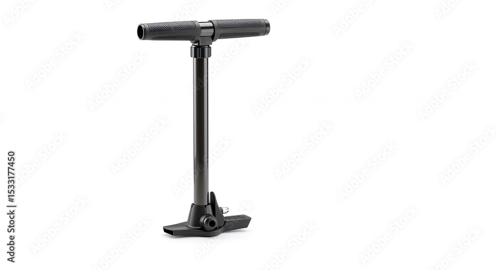 Black hand pump against white background Black hand pump against white background