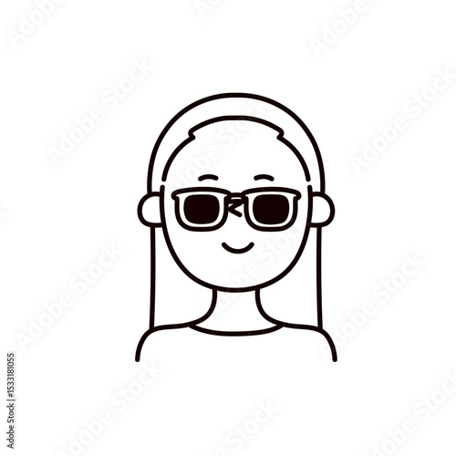 サングラスをかける人物のイラスト