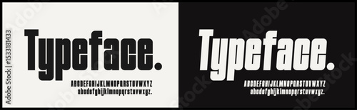 Condensed sans serif vector font. Alphabet with uppercase and lowercase. Elegant and modern typography. 