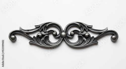 Ornate gray metal trim decor