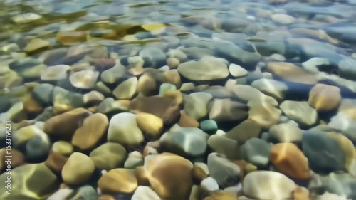 Relaxing Underwater View of Colorful Pebbles in a Clear Stream Background Loop