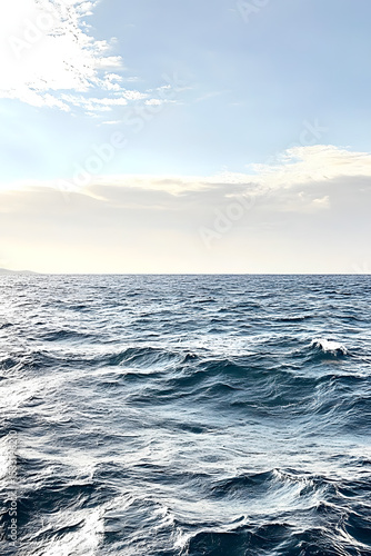 coastal landscape, serene photo backdrop vertical (generative AI)