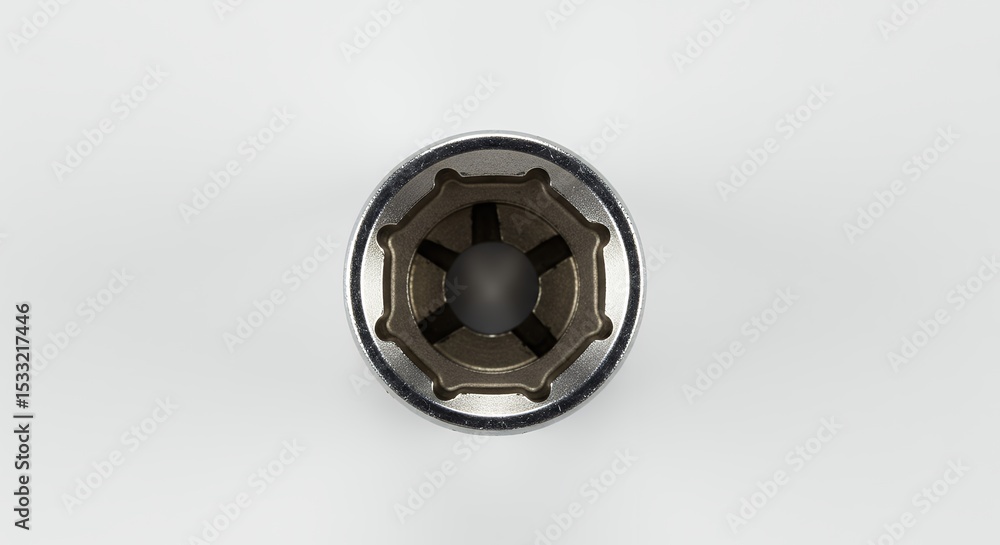 Naklejka premium Dark gray circular object on white background