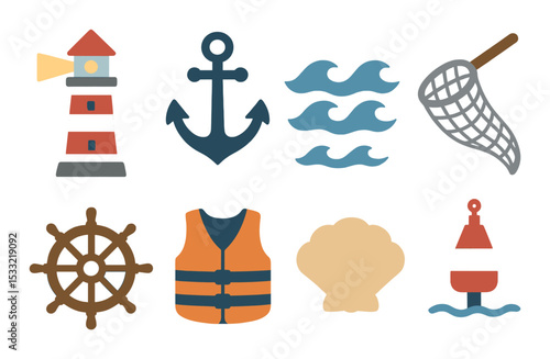 Medieval warfare icons set – flat, knight, castle and battle emblem symbols