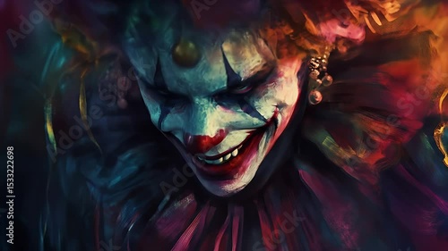 Creepy Clown Man Smiling Sinisterly