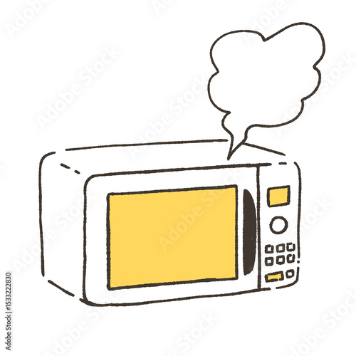 故障した電子レンジのイラスト