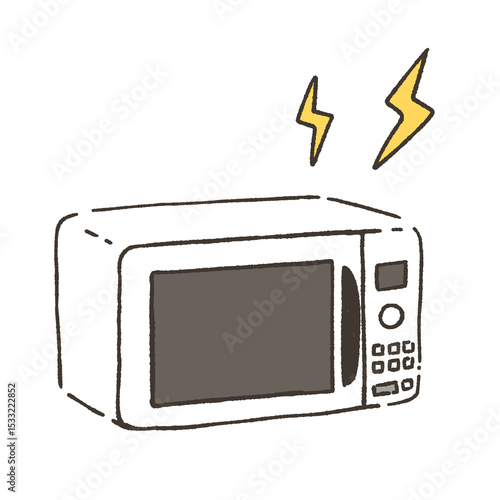 故障した電子レンジのイラスト