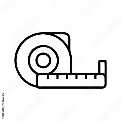 Measuring tape in minimal black and white design  
