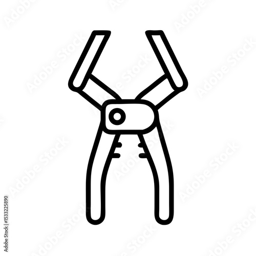Wood clamp tool in minimalist design on a white background  