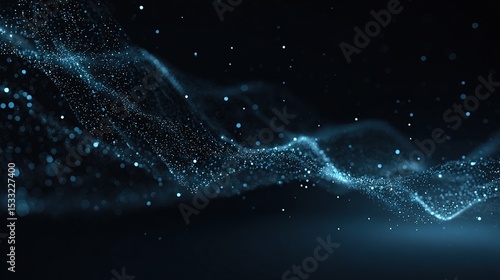 Modern Abstract Background with Flowing Particles and Light Effects