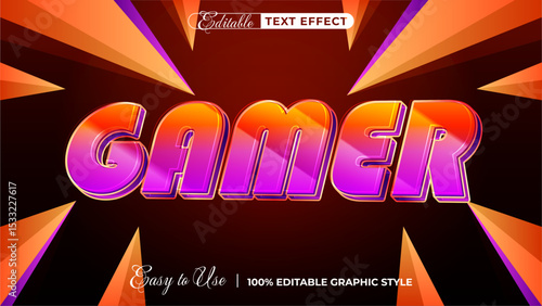 gamer editable text effect, lettering typography font style