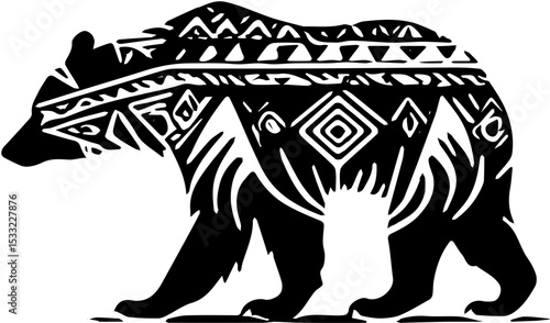 vector illustration of tribal bear