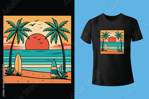 Photography Florida beach summer apparel designs set