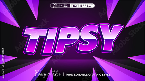 tipsy editable text effect, lettering typography font style