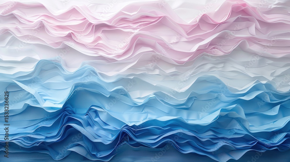 Fototapeta premium Textured ruffled fabric layers in pastel colors