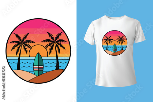 summer beach vacation and holidays t shirt design template for all