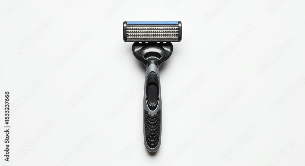 Obraz premium Gray disposable razor on white background