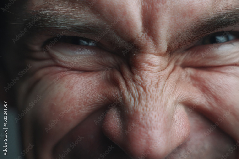 Obraz premium Close Up Angry Man Face Portrait