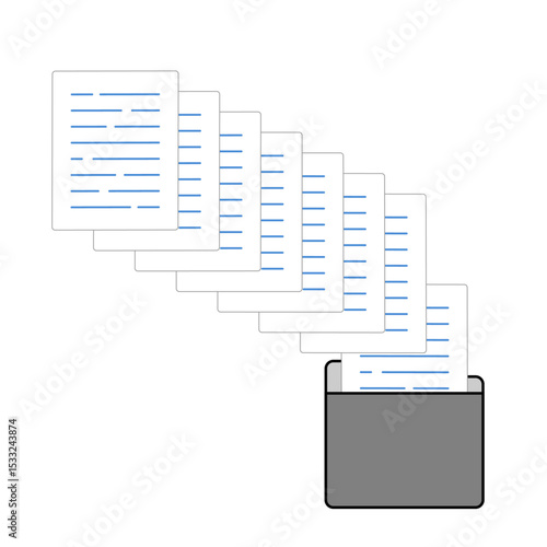 書類をフォルダーに仕舞うまたは取り出す図