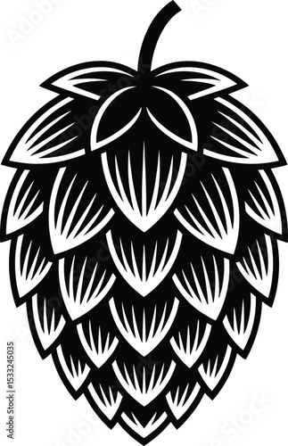 Brewing Hop Cone Icon Vector - Beer Ingredient Symbol