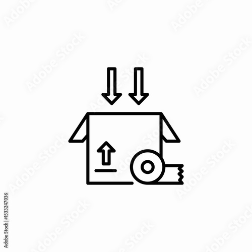 load box tape icon sign vector