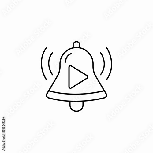 ringing bell play icon sign vector