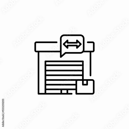 warehouse size icon sign vector