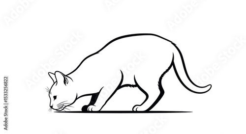 Cartoon Cat Exploring Its Environment with Curiosity and Agile Movement