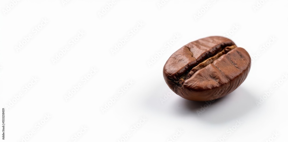 Single coffee bean, isolated on white background, studio shot, simple, coffee Single coffee bean, isolated on white background, studio shot, simple, coffee