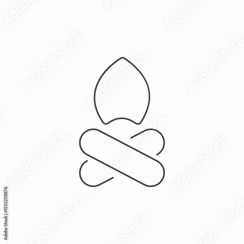 campfire logs flame icon sign vector