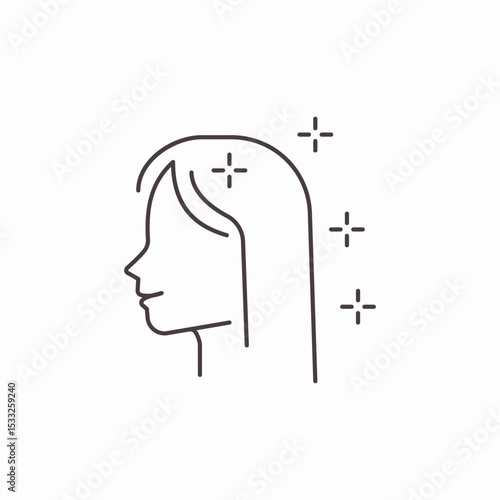 clean shiny hair icon sign vector