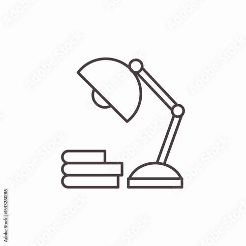 desk lamp and books icon sign vector