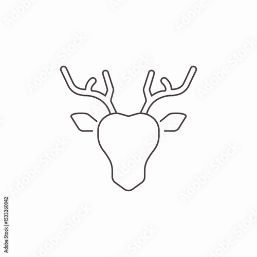 deer head with antlers icon sign vector