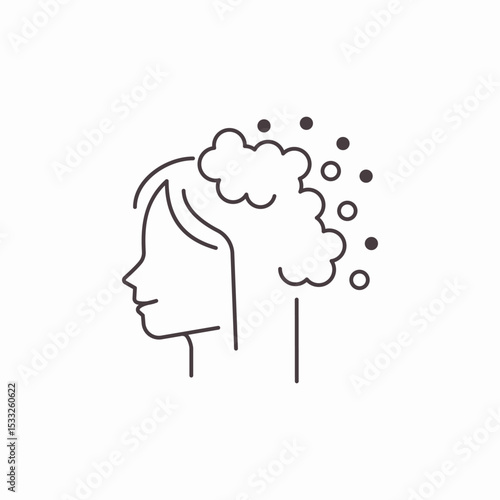 hair shampooing bubbles icon sign vector