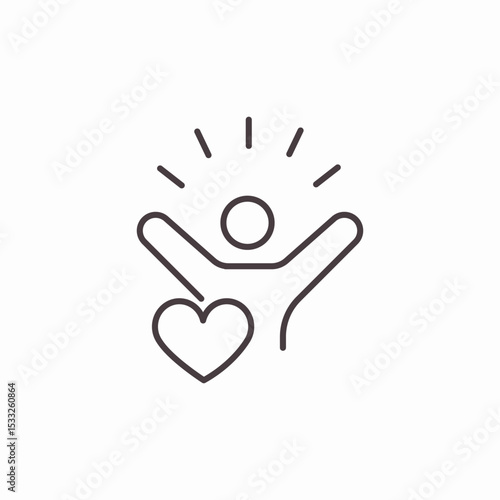 happy person heart icon sign vector