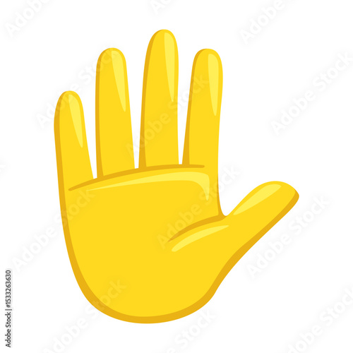 Raised Hand Emoji Icon Illustration. Gesture Vector Symbol Emoticon Design Doodle Vector.