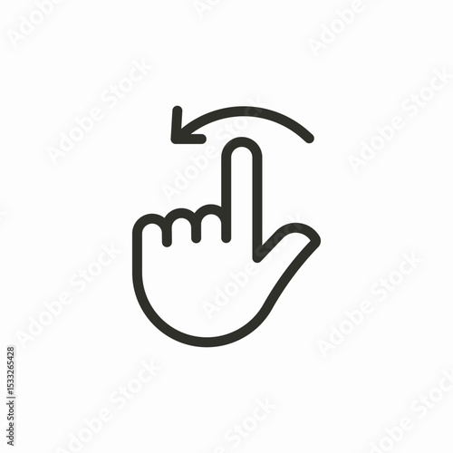 drag left gesture icon sign vector